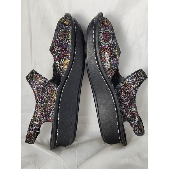 Alegria Jemma Leather Mary Jane Multicolor  laser Cut Out Clogs Shoes EU 37‎ - Picture 5 of 11